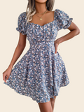 Women's Floral Lace-up Dress