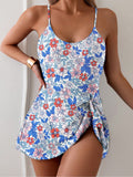 One-piece Swimsuit Women Sexy Slim Skirt Floral Print