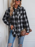 Women's New Cross border European and American Foreign Trade Casual Boyfriend Style Loose Plaid Shirt