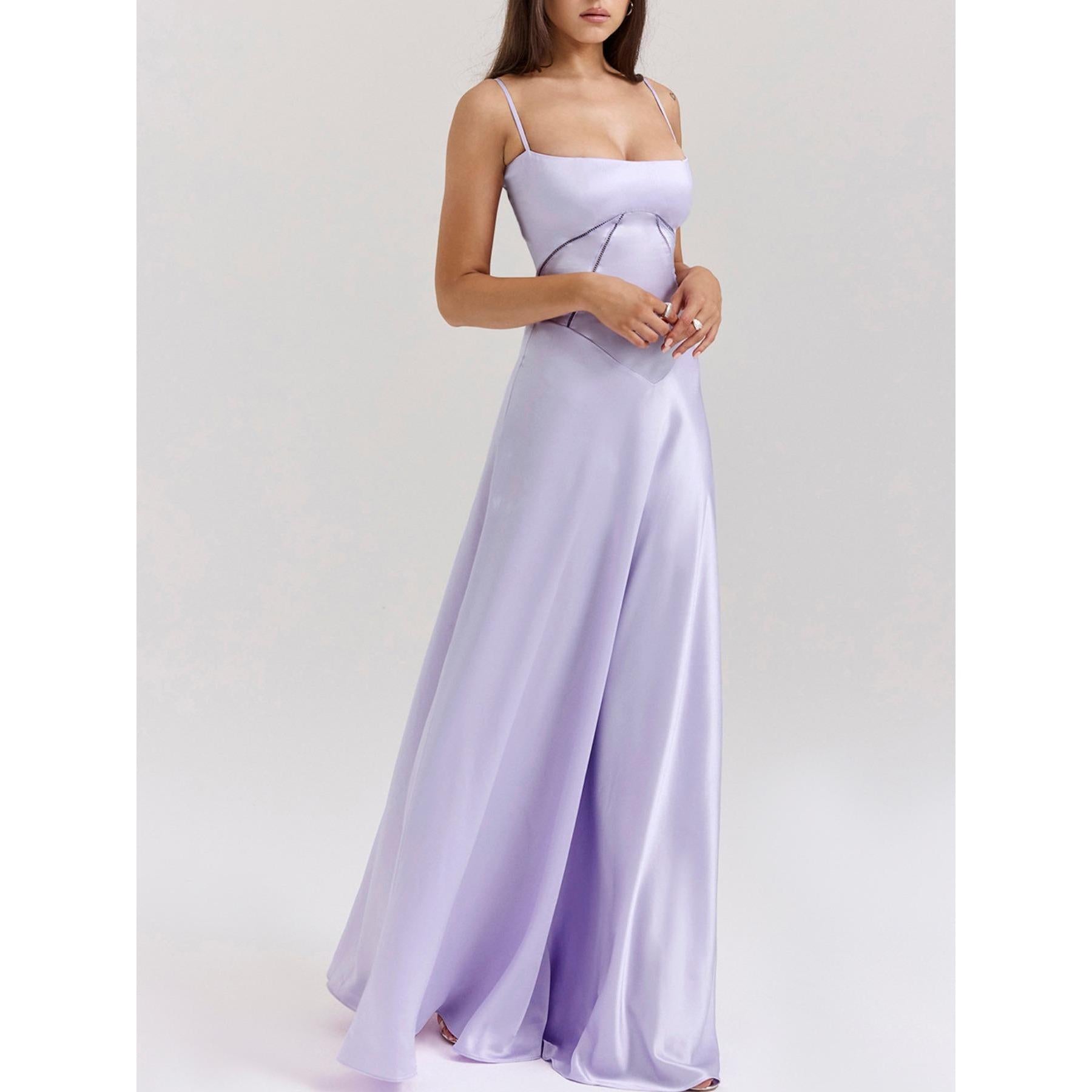 Women Satin Spaghetti Strap Maxi Dress Square Neck Corset Lace Up Back Formal Evening Gown Wedding Guest Prom Party Long Dre. sss