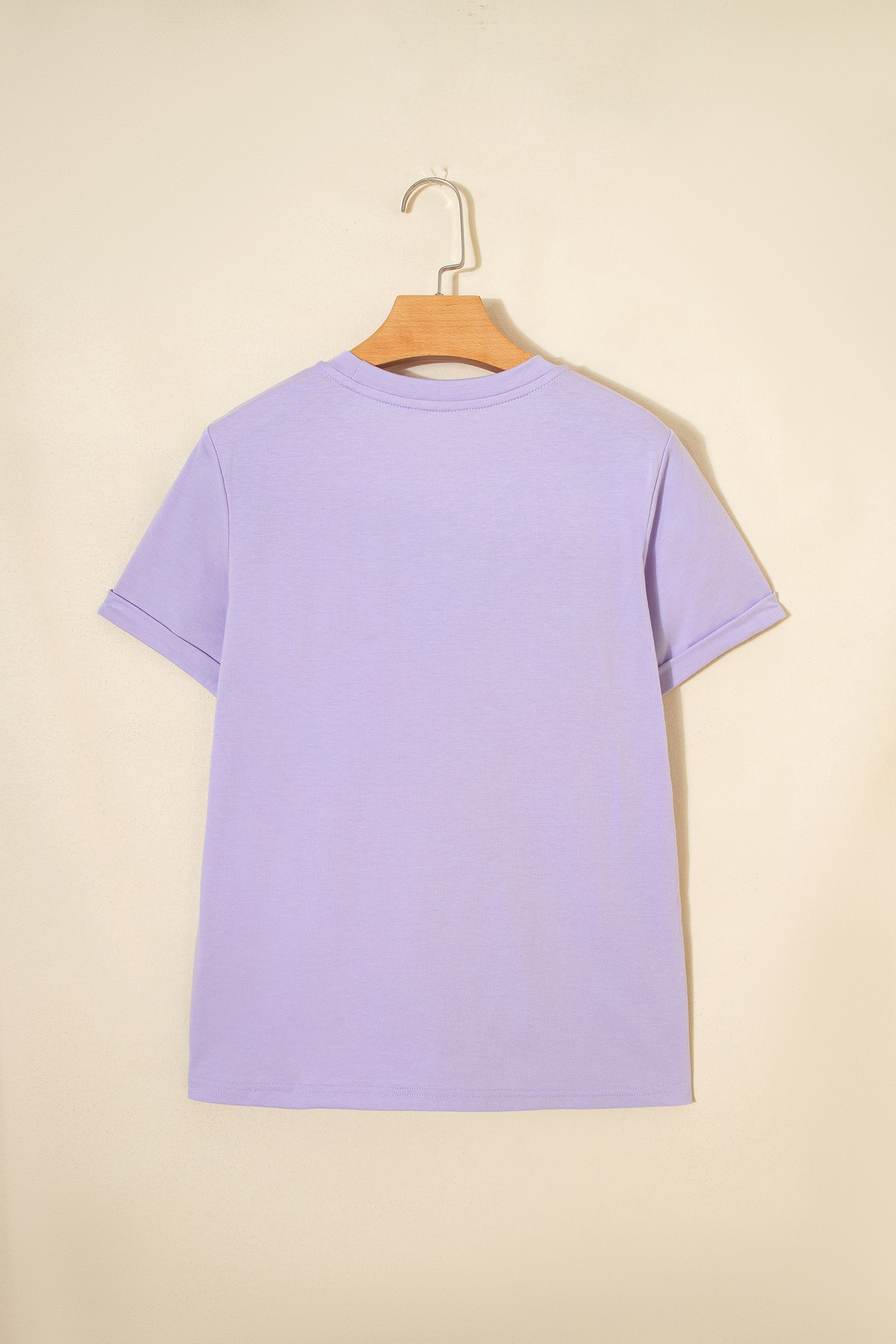 Bright Green Casual Plain Crew Neck Tee