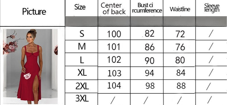 Women's Summer Fashion Casual Lace-up Slim Split Suspender Dress