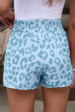 Beau Blue Leopard High Waisted Athletic Shorts