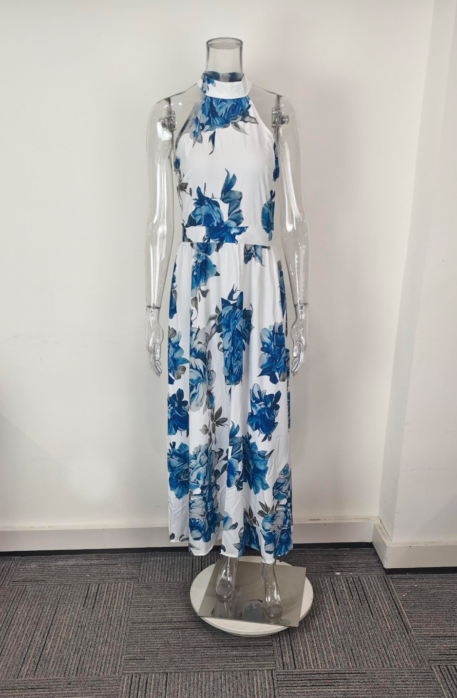 Women's Elegant Sexy Print Long Slim Fit Dress