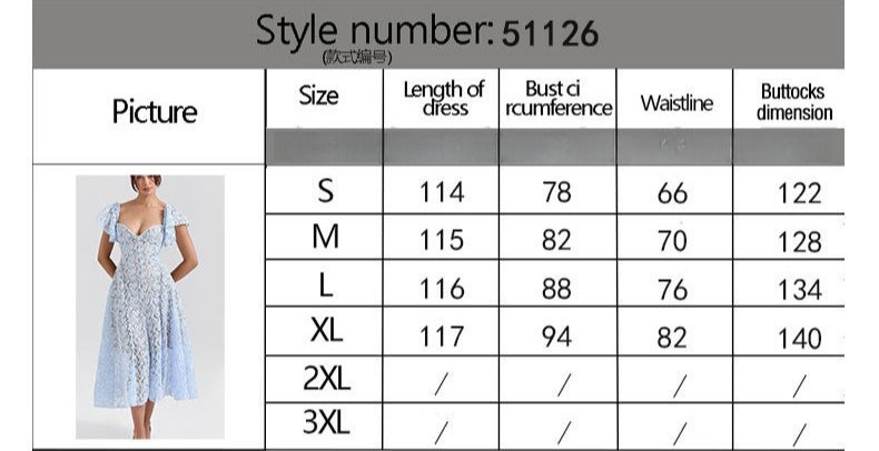 Women Lace High Waist Skinny V-Neck Sexy Short Sleeve Long Dress