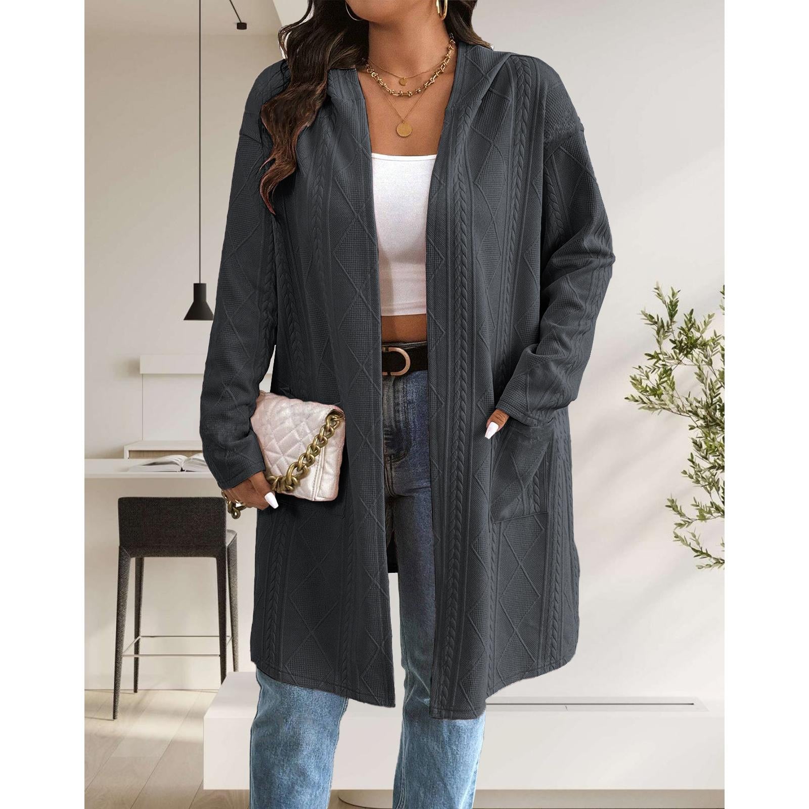 Long Cardigan for Women Lightweight Open Front with Pockets Oversized Cardigan for Women, Soft Knit, Casual Fall Clothes, Layering Piece for Fall, Winter & Office Wear Knitwear Womenswear