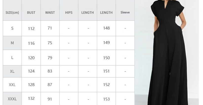 Women's Fashion V-neck Solid Color Slim-fit Wide-leg Jumpsuit