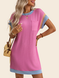 Summer Casual Short Sleeve Pocket Dress