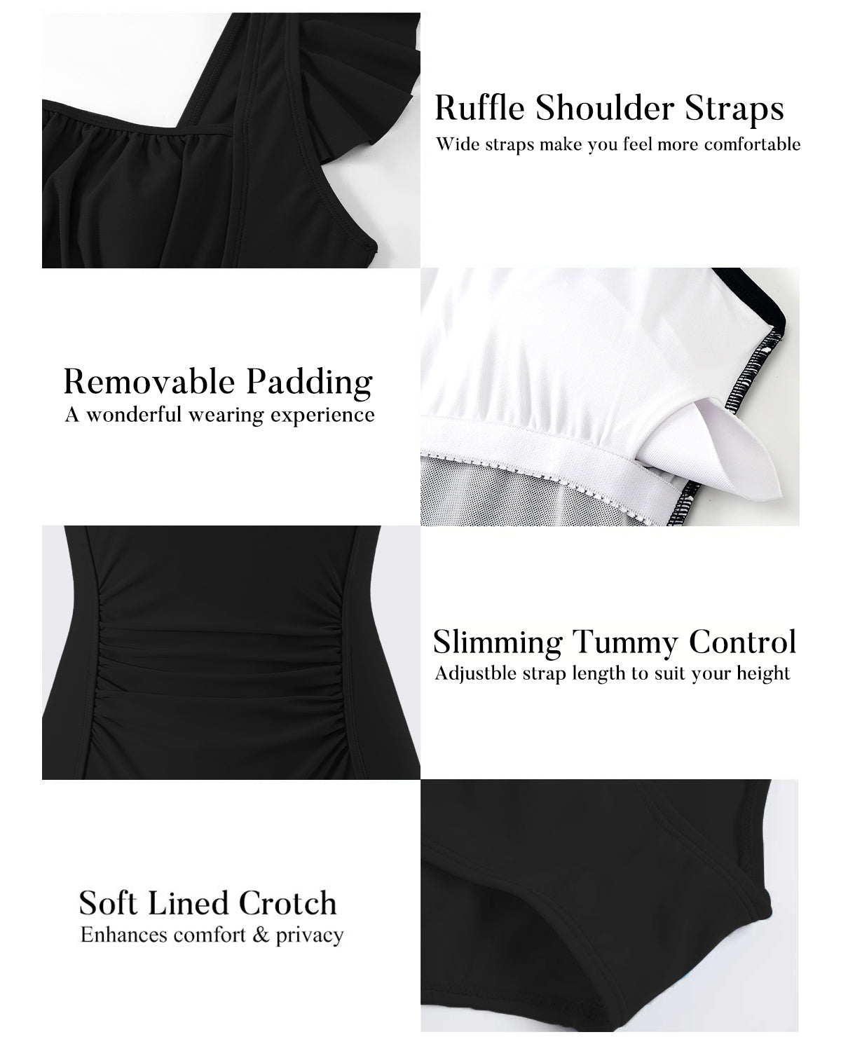 Swimsuit Sexy Removable Cup Ruffle One-Piece Swimsuit