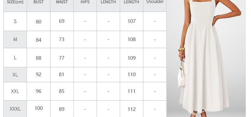 Women Square Neck Halter Dress