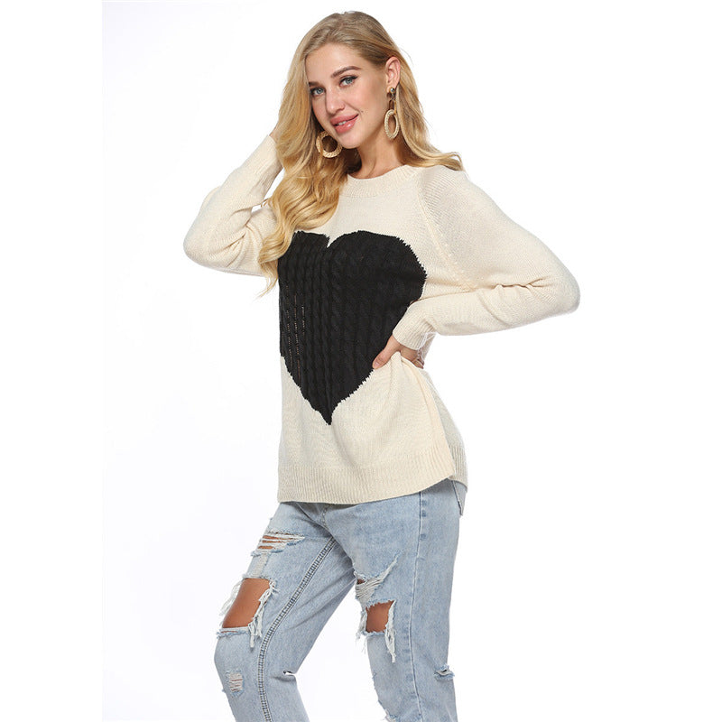 Women's Knitted Sweater Love Fashion Pullover