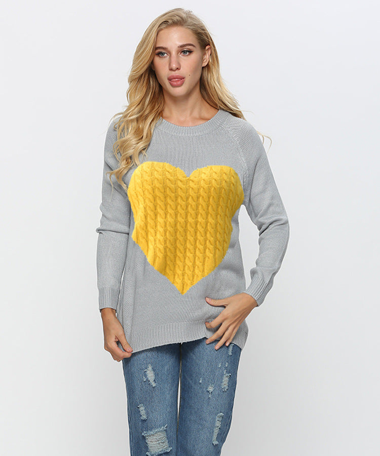 Women's Knitted Sweater Love Fashion Pullover