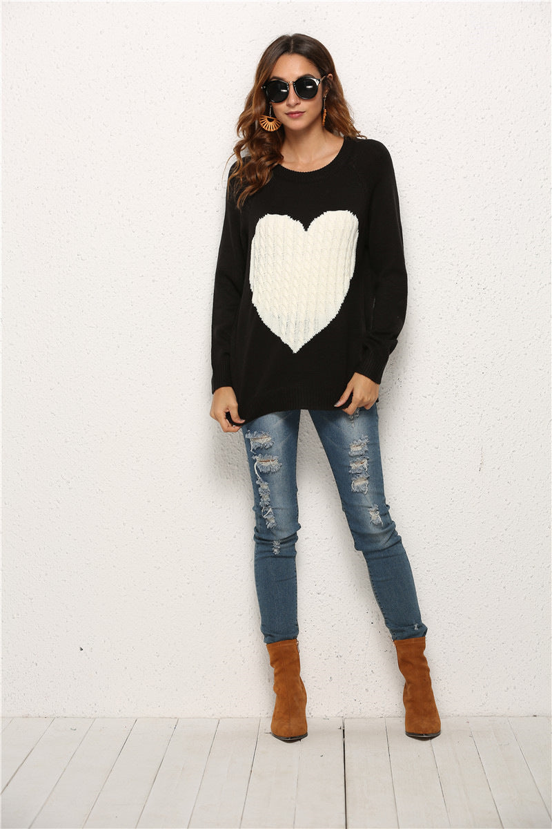 Women's Knitted Sweater Love Fashion Pullover