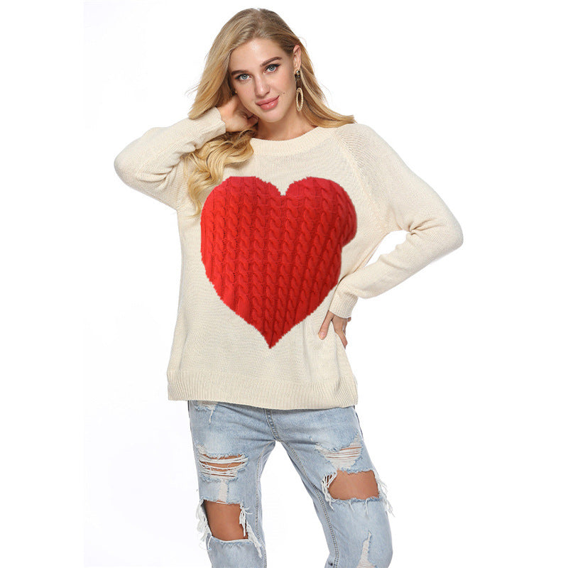 Women's Knitted Sweater Love Fashion Pullover