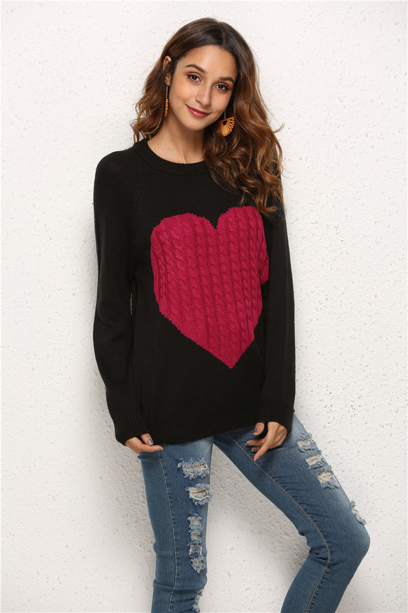 Women's Knitted Sweater Love Fashion Pullover