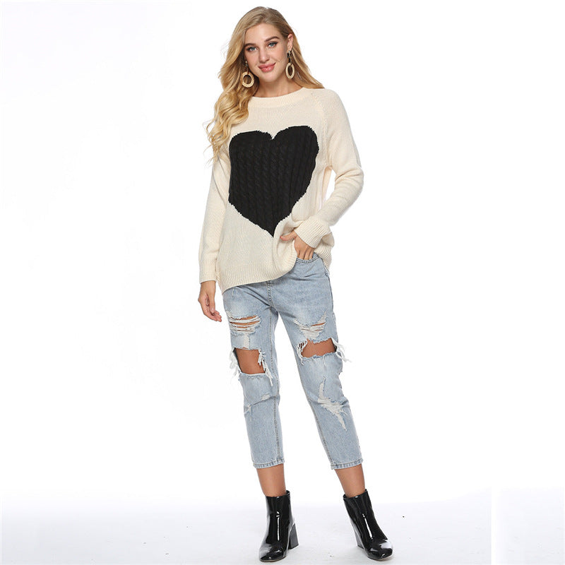 Women's Knitted Sweater Love Fashion Pullover