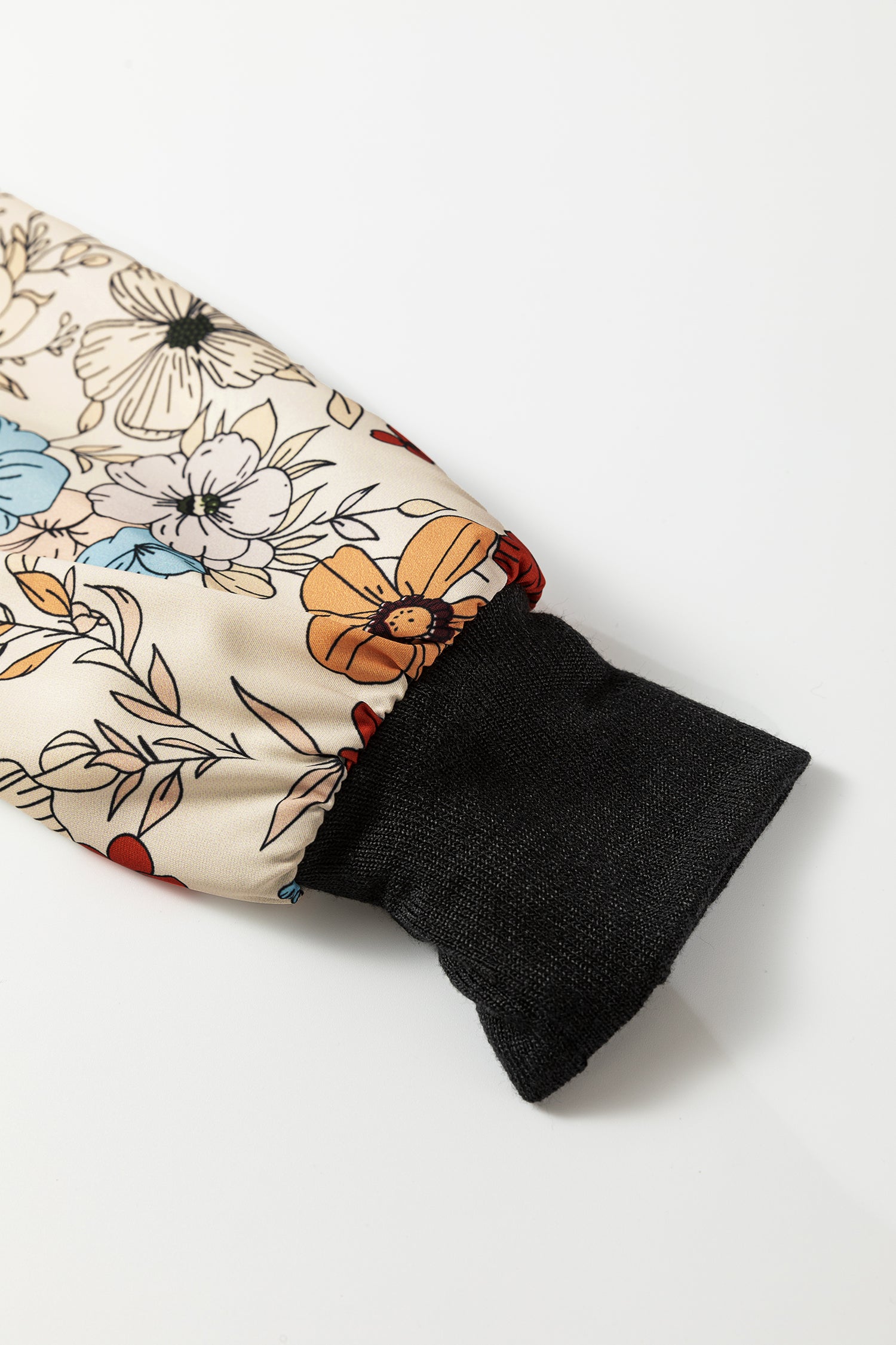 Khaki Leopard Puff Sleeve Patchwork Top