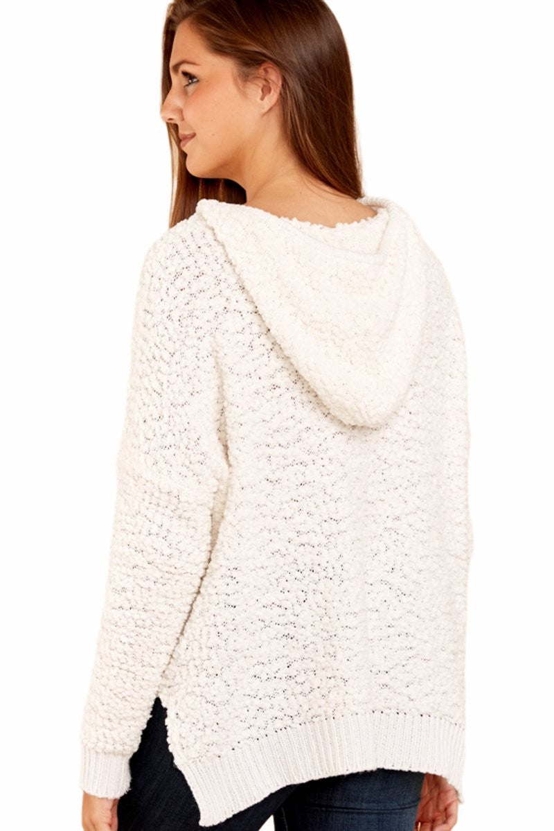 Women's pullover hooded jacket knitted sweater