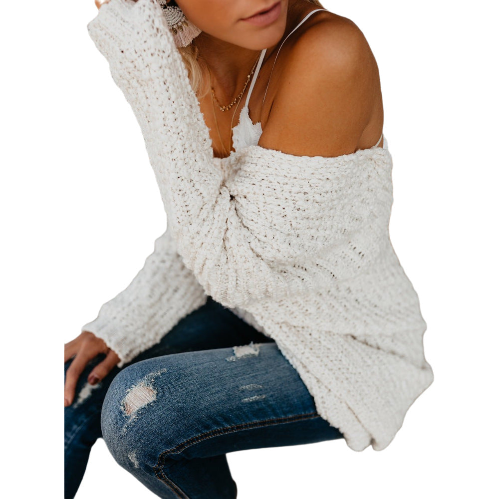 Women's Pullover Hooded Knitted Sweater