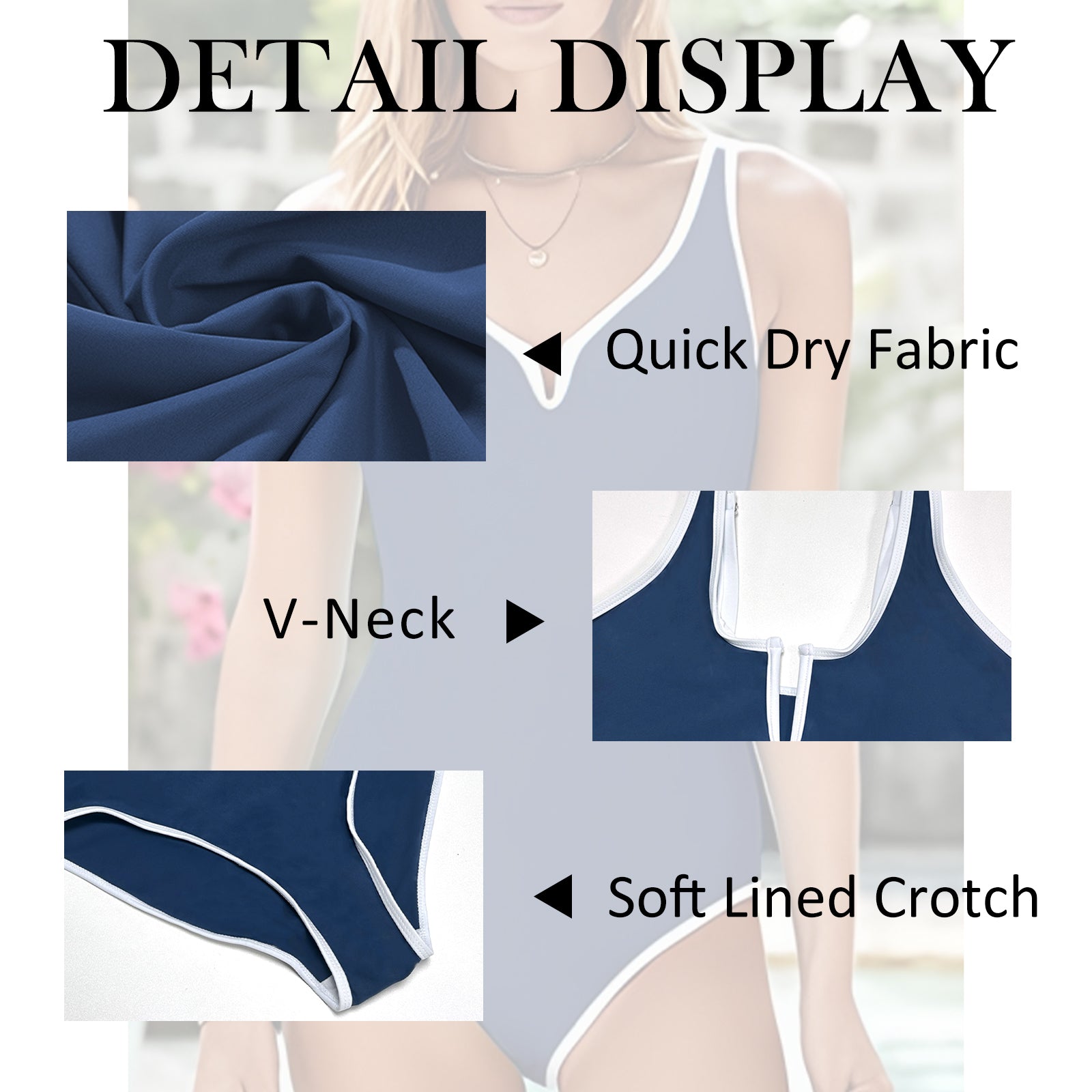 Swimsuit one-piece splicing sexy deep V splicing solid color swimsuit female slim