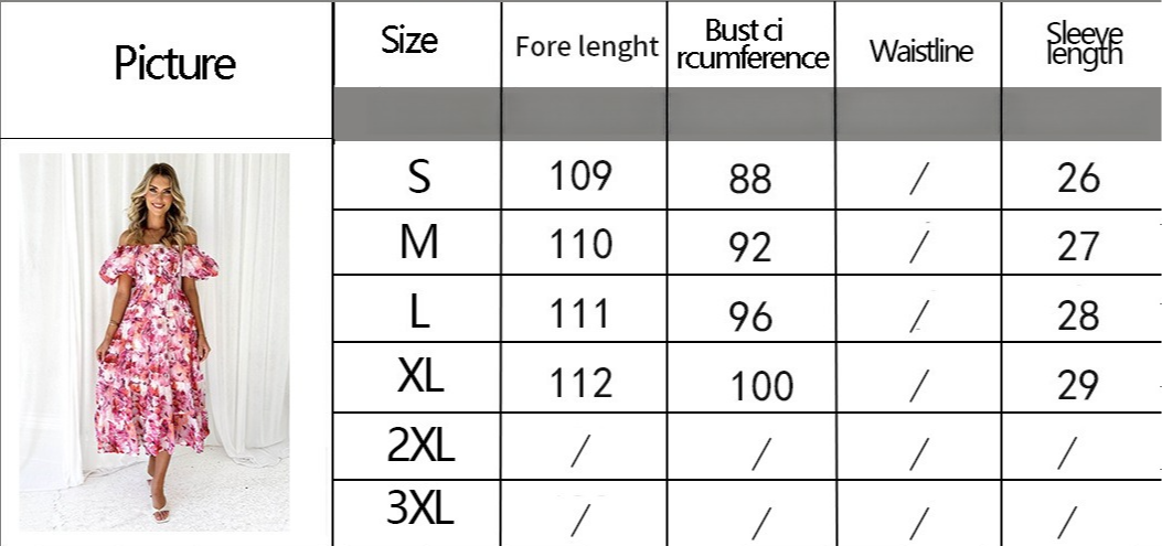 Offshoulder Printed Bubble Sleeve Dress for Women