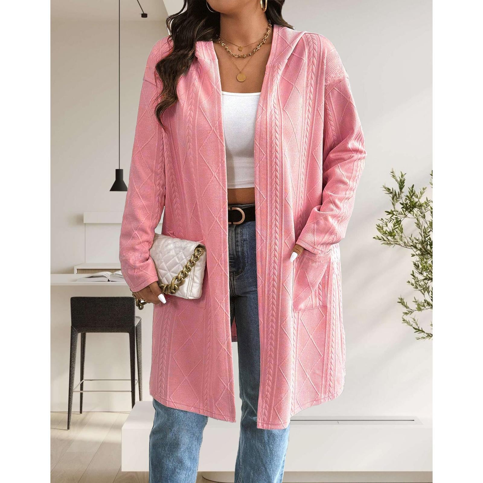 Long Cardigan for Women Lightweight Open Front with Pockets Oversized Cardigan for Women, Soft Knit, Casual Fall Clothes, Layering Piece for Fall, Winter & Office Wear Knitwear Womenswear