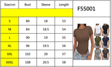 Women T-Shirt Slim-Fit Crew Neck Skinny Sexy Summer Top