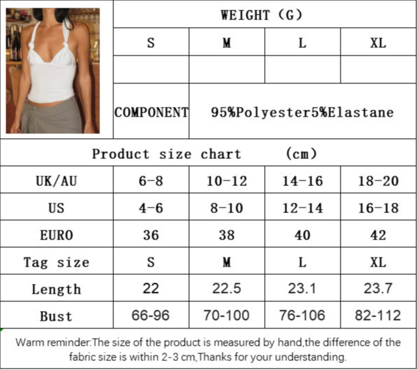 Women's Suspender T-Shirt Summer Halter Back Neck Top