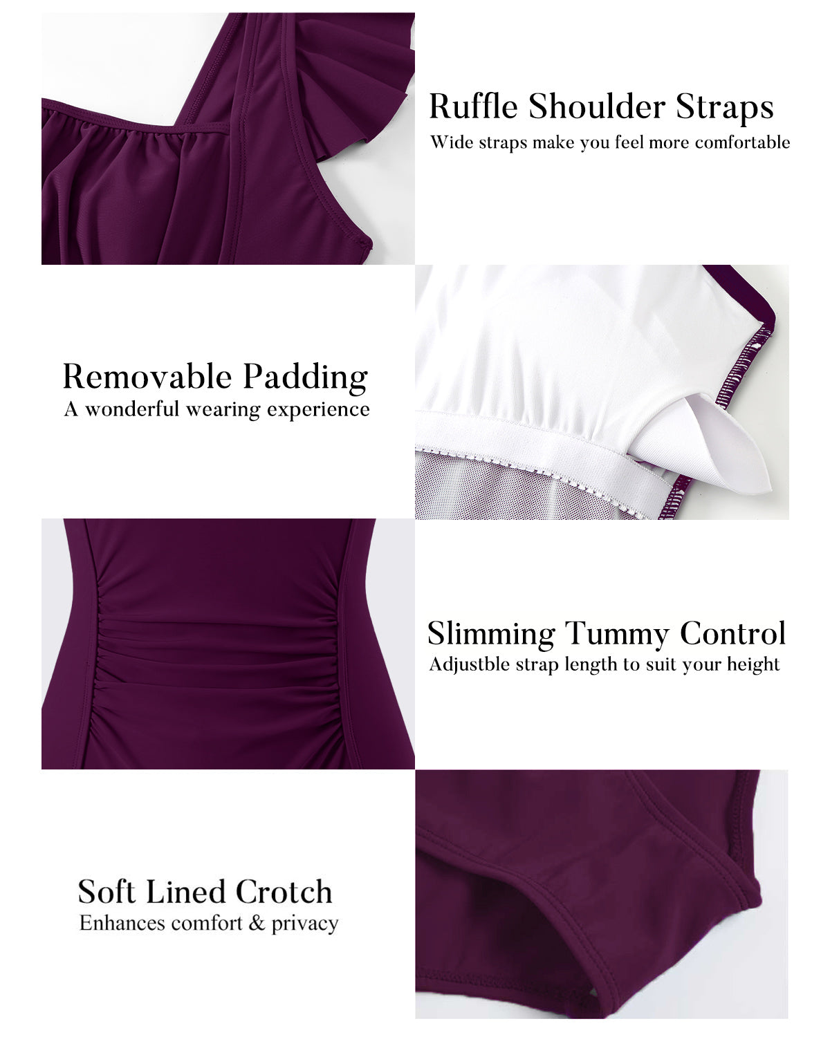 Swimsuit Sexy Removable Cup Ruffle One-Piece Swimsuit