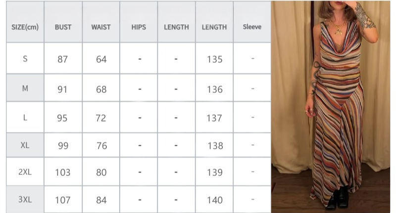 Women Color Striped Sleeveless Dress