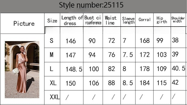Women Satin Solid Color V-Neck Sexy Fishtail Dress Party Dress Long Dress