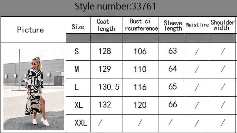 Womens Loose Single-Breasted Long Sleeve Long Dress Dress