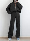 Women Sports and Solid Color Zipper Sport Suit