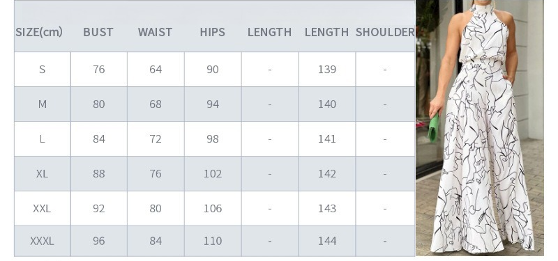 Fashion Sexy Printed Sleeveless Wide Leg Jumpsuit Trousers