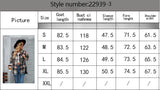 Women Long Sleeve Cardigan Lapel Loose Plaid Wool Shirt Jacket