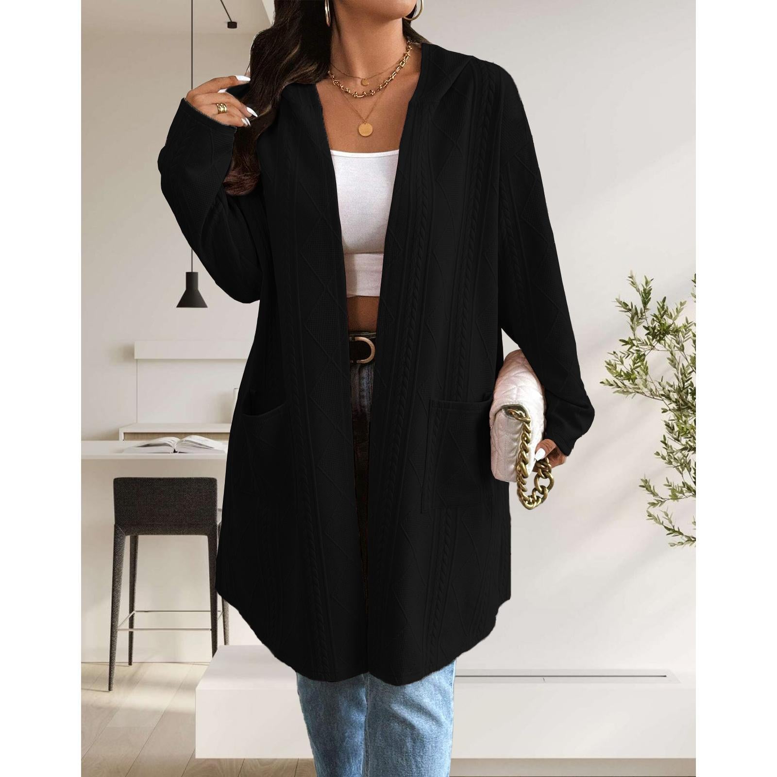 Long Cardigan for Women Lightweight Open Front with Pockets Oversized Cardigan for Women, Soft Knit, Casual Fall Clothes, Layering Piece for Fall, Winter & Office Wear Knitwear Womenswear