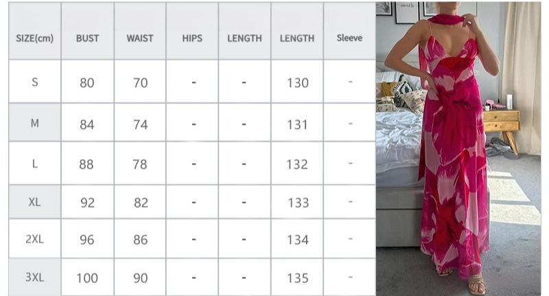 Womens Sexy Deep V Contrasting Print Suspender Dress