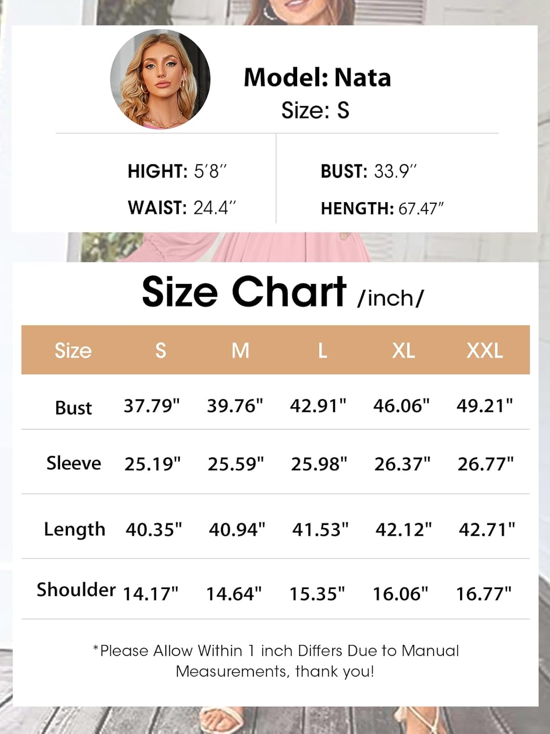 Women's Casual Wrap V Neck Long Sleeve Smocked High Waist A Line Flowy Midi Dress