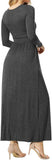 Women's Dresses Deep V-Neck Long Sleeve Empire Waist Long Dress Casual with Pockets