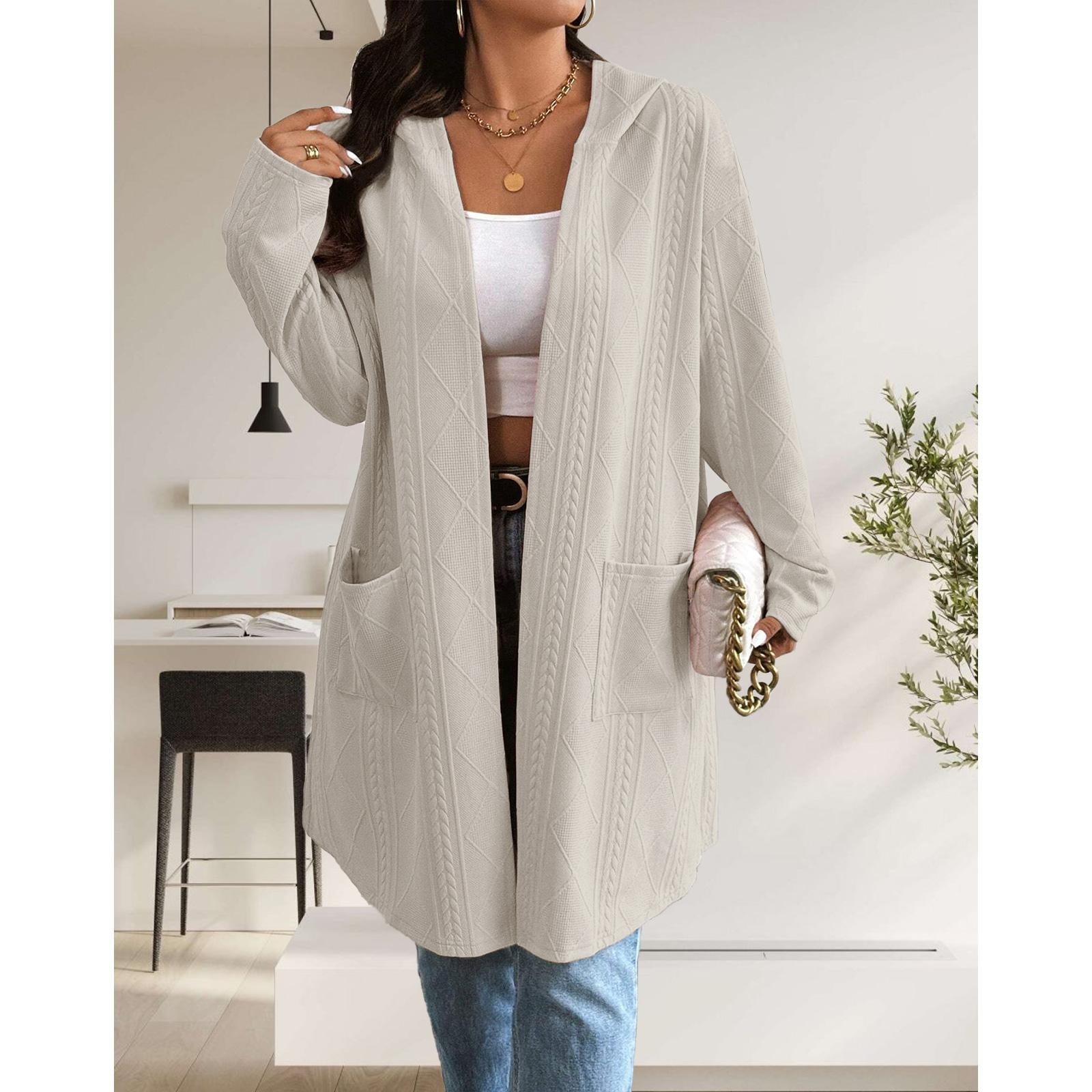 Long Cardigan for Women Lightweight Open Front with Pockets Oversized Cardigan for Women, Soft Knit, Casual Fall Clothes, Layering Piece for Fall, Winter & Office Wear Knitwear Womenswear