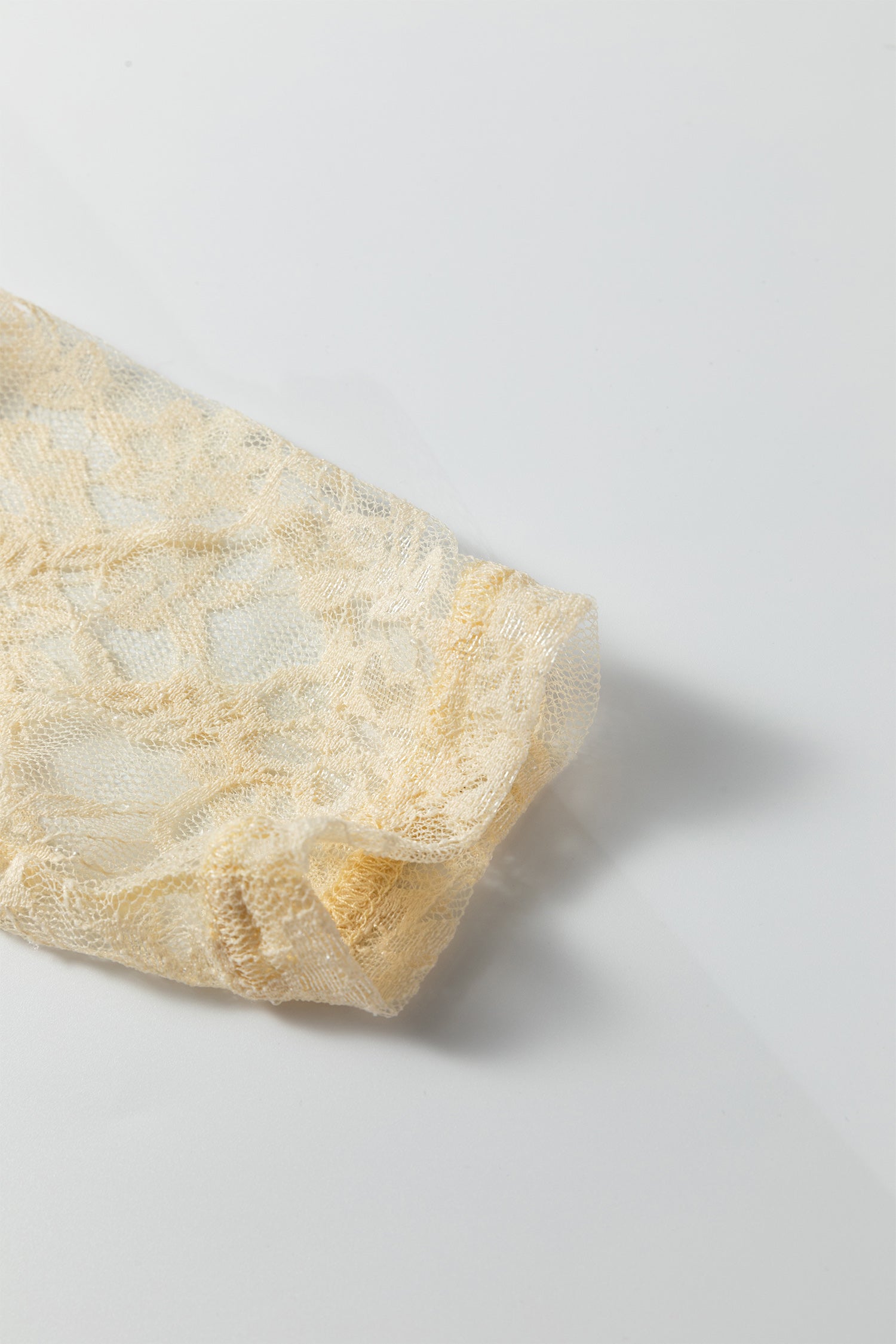 Jet Stream Solid Color Lace Patchwork Long Sleeve T Shirt