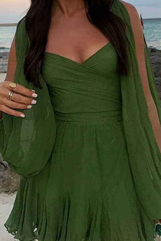 Women's Sexy Solid Color Off-the-shoulder Dress