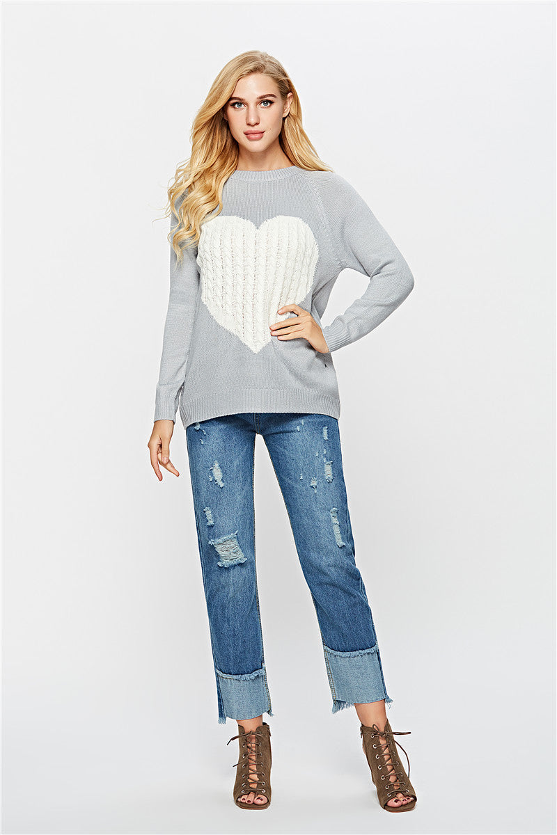Women's Knitted Sweater Love Fashion Pullover