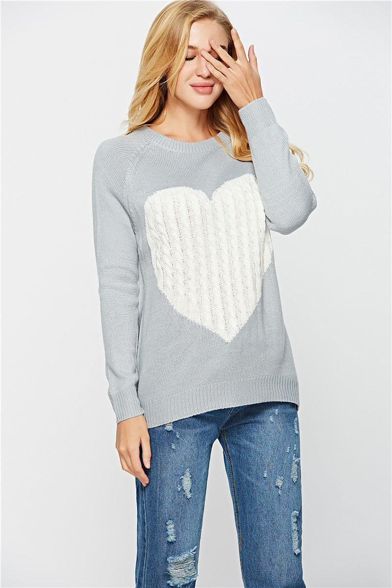 Women's Knitted Sweater Love Fashion Pullover