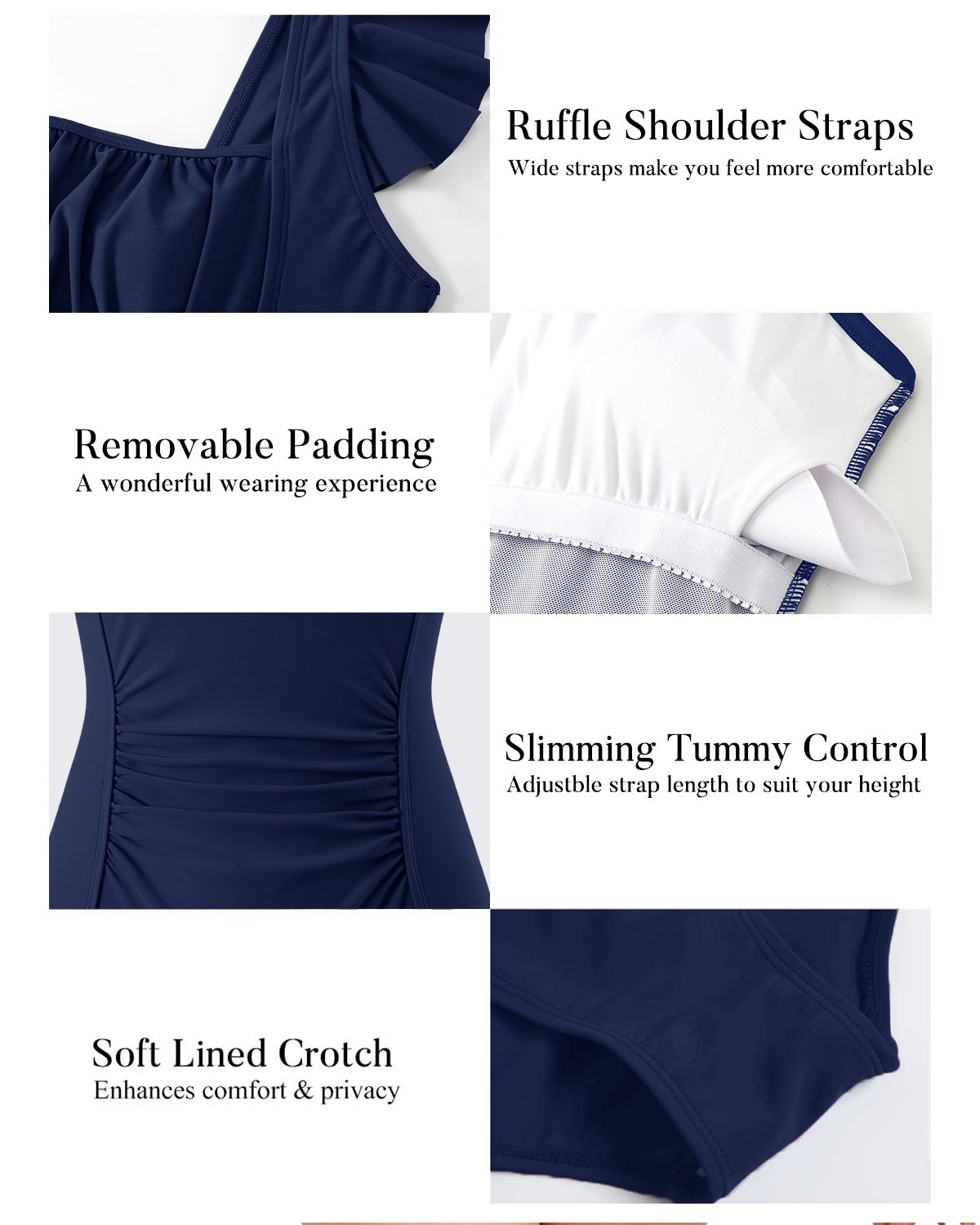 Swimsuit Sexy Removable Cup Ruffle One-Piece Swimsuit