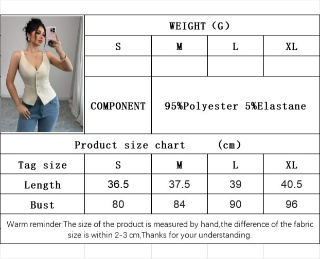 Womens Vest Vest Vintage V-Neck Top
