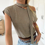 Casual Top Striped T-shirt for Women