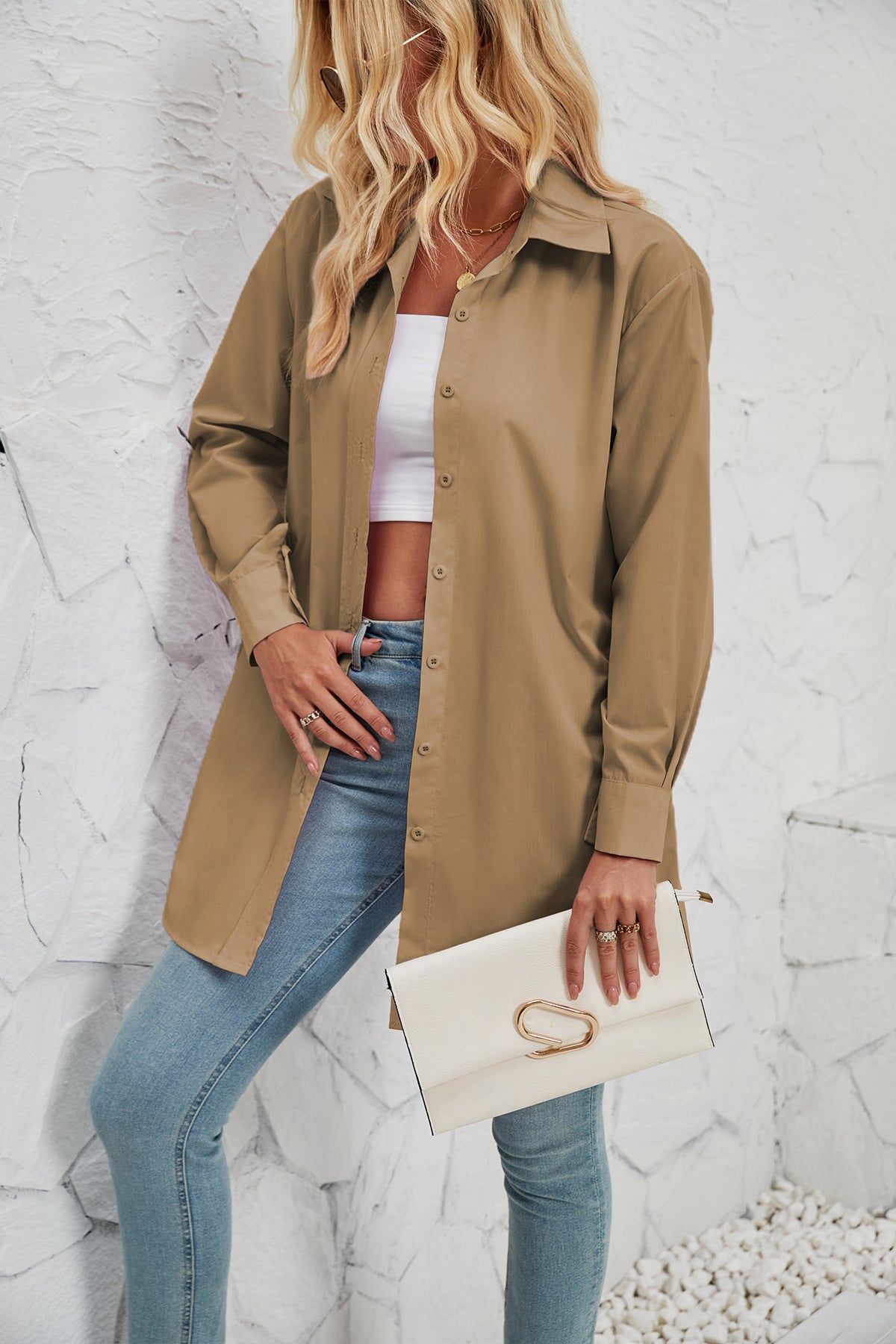 Women Jacket Solid Color Fashion Casual Long Sleeve Shirt Women