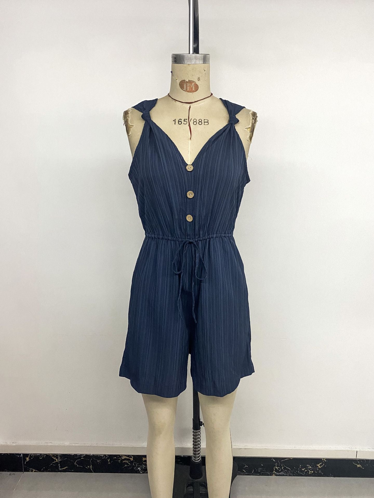 Summer Casual Jumpsuit Solid Color Jumpsuit Shorts
