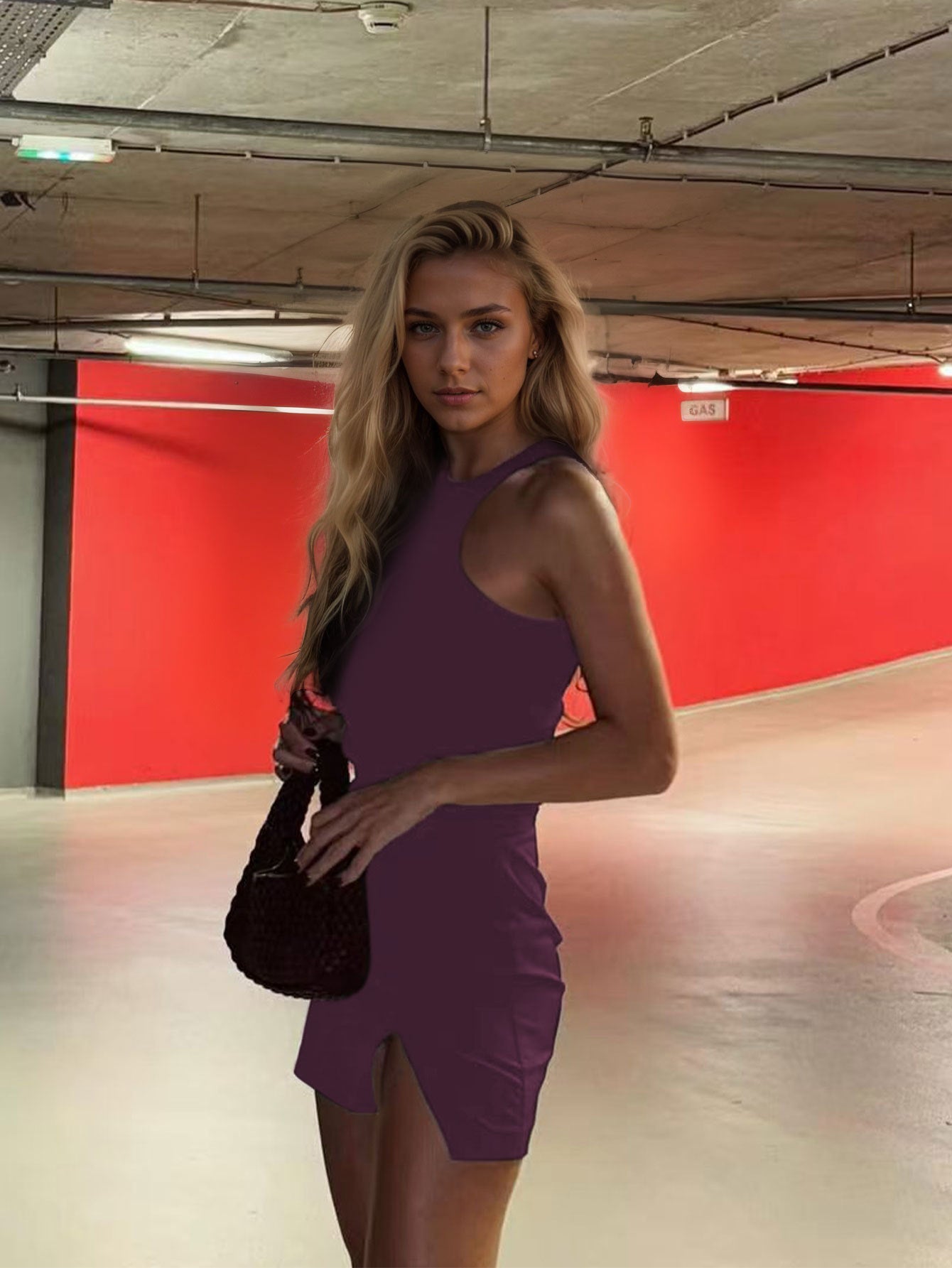 Women's Sleeveless Dress Summer Split Short Dress